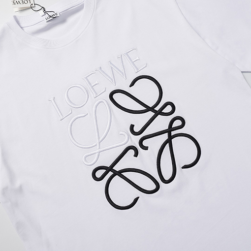 ロエベ LOEWE ツートンのクラシックロゴ刺繍半袖Tシャツ
