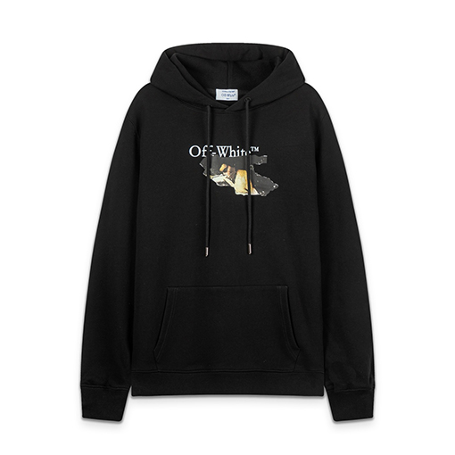 オフホワイト off white 新しいポートレートアロー460gルーズフィットフード付きスウェットシャツ