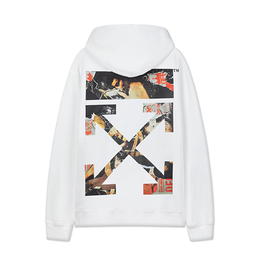 オフホワイト off white 新しいポートレートアロー460gルーズフィットフード付きスウェットシャツ