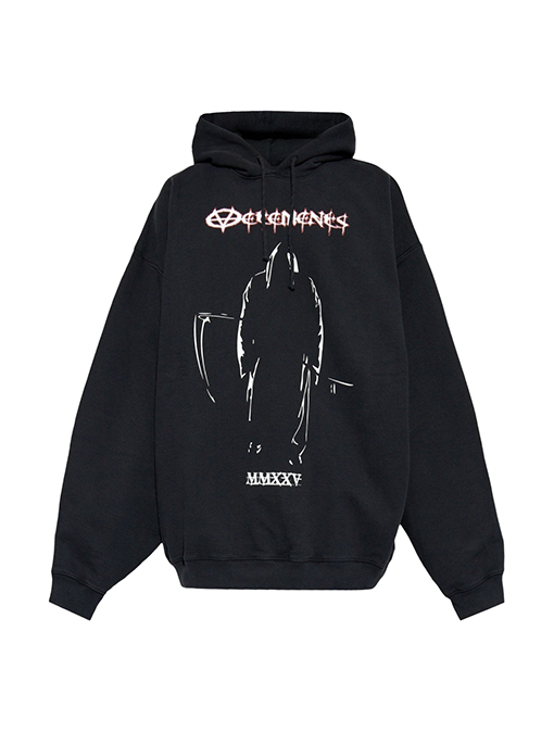 ヴェトモン VETEMENTS 胸にポートレートがプリントされたウォッシュのフード付きスウェットシャツ