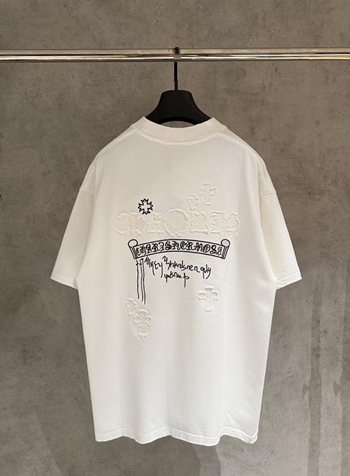 クロムハーツ 新作アップリケ刺繍半袖Tシャツ