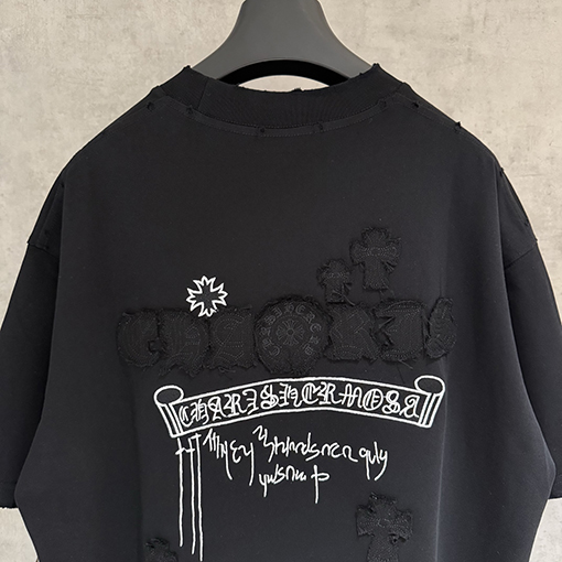 クロムハーツ 新作アップリケ刺繍半袖Tシャツ