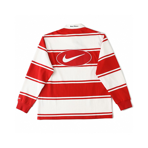 シュプリーム X ナイキ SUPREME Stripe Rugby コラボレーションシリーズ ロゴストライプ 長袖ポロシャツ