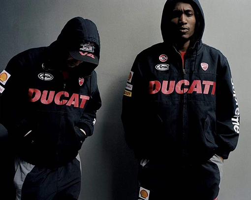 シュプリーム SUPREME WEEK16 HOODED RACING JACKET コラボレーション ダブルポケット ジッパー フード付きレーシング モーターサイクルジャケット