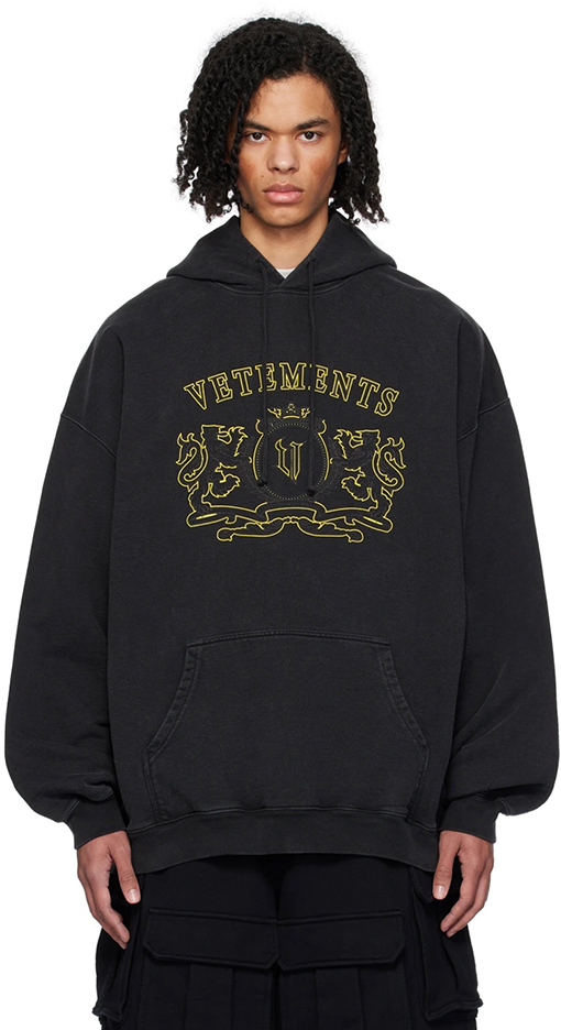 ヴェトモン VETEMENTS レターロゴウォッシュフード付きスウェットシャツ