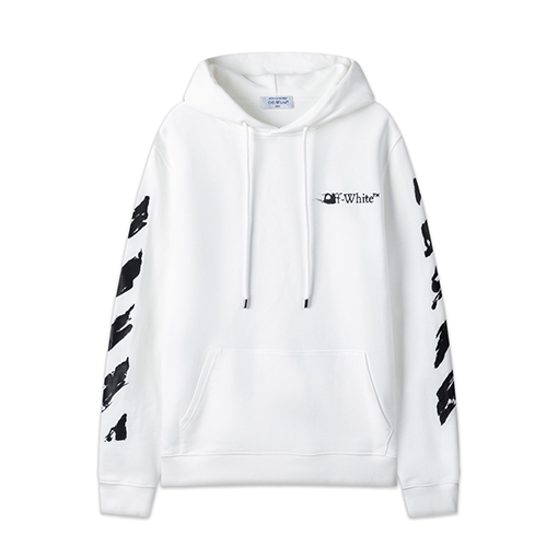 オフホワイト off white 新しいグラフィティアロー460gルーズフィットフード付きスウェットシャツ