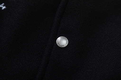 オフホワイト off white カップルけ刺繍入りベースボールジャケットウールコート