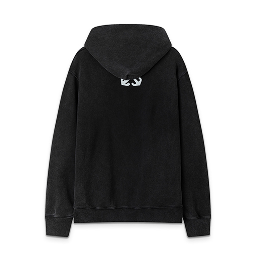 オフホワイト off white 新しい肖像油絵風460gウォッシュドフード付きスウェットシャツ