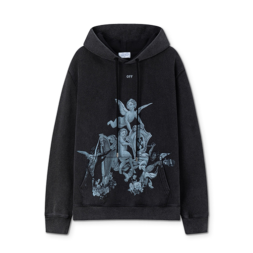オフホワイトコピー off white 天使の油絵 460g ウォッシュフード付きスウェットシャツ
