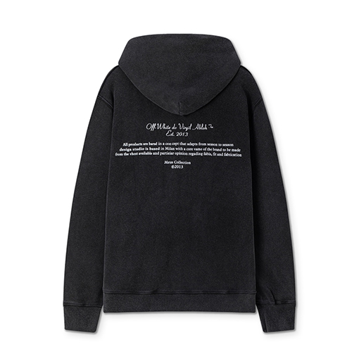 オフホワイト off white クラシックな肖像油絵風460gウォッシュフード付きスウェットシャツ