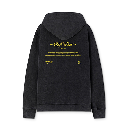 オフホワイト off white 新しいクラシックな肖像油絵風460gウォッシュドフード付きスウェットシャツ