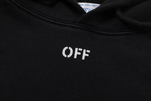 オフホワイト off white 新しい色ポートレート油絵風460gウォッシュドフード付きスウェットシャツ