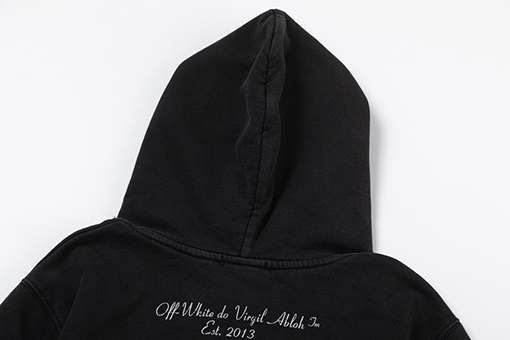 オフホワイト off white 新しい色ポートレート油絵風460gウォッシュドフード付きスウェットシャツ