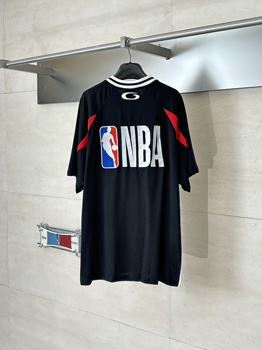 バレンシアガ NBA 共同刺繍ジャージ半袖Tシャツ