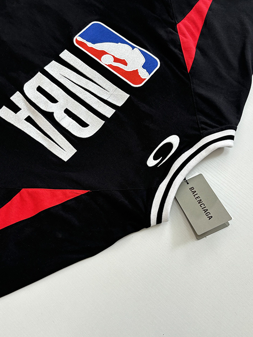 バレンシアガ NBA 共同刺繍ジャージ半袖Tシャツ