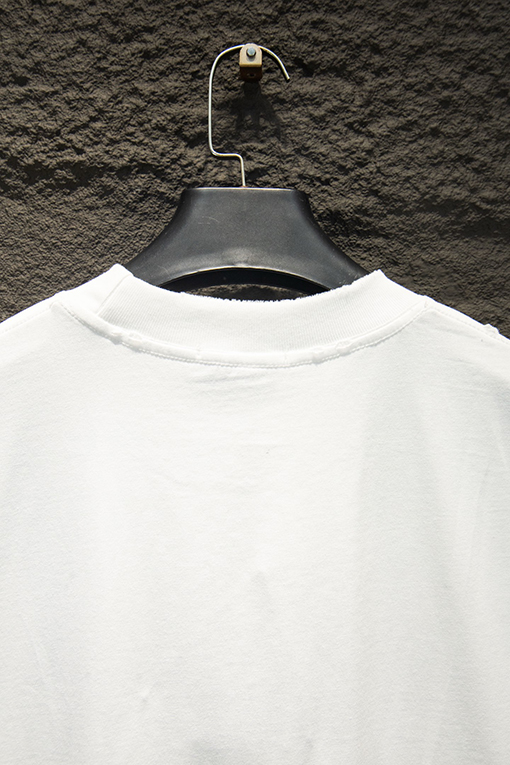 サンローランコピー Saint Laurent ダメージ刺繍ラインストーン半袖Tシャツ