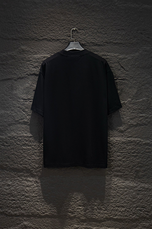 サンローランコピー Saint Laurent ダメージ刺繍ラインストーン半袖Tシャツ