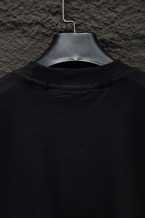 サンローランコピー Saint Laurent ダメージ刺繍ラインストーン半袖Tシャツ
