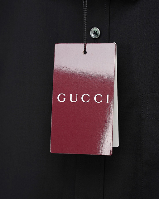 グッチ Gucci 胸元にアンカーロゴの刺繍がされたクラシックな長袖シャツ