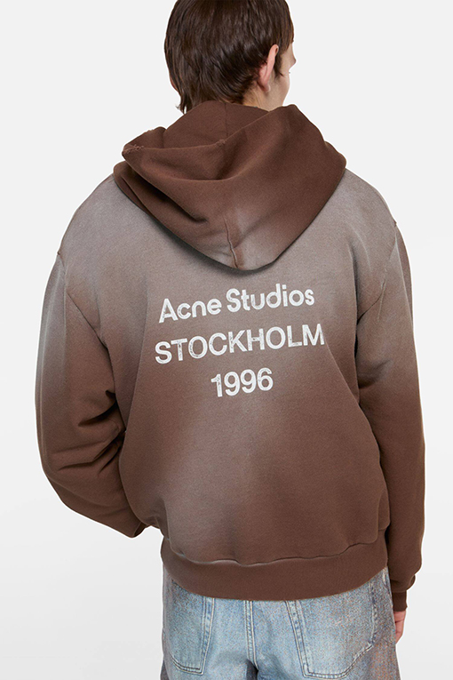 アクネストゥディオズ Acne Studios レタープリントのダメージウォッシュフード付きスウェットシャツ