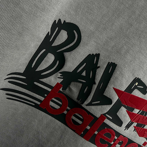バレンシアガ Balenciaga フロックシリコンプリントウォッシュダメージクルーネック半袖Tシャツ