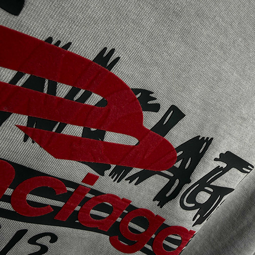 バレンシアガ Balenciaga フロックシリコンプリントウォッシュダメージクルーネック半袖Tシャツ
