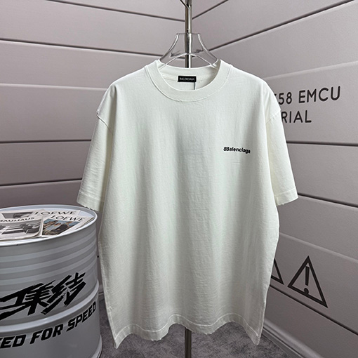 バレンシアガ Balenciaga シリコンプリントウォッシュ&ダメージクルーネック半袖Tシャツ