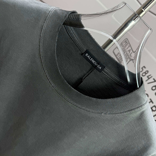 バレンシアガ Balenciaga シリコンプリントウォッシュ&ダメージクルーネック半袖Tシャツ