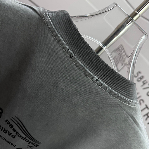 バレンシアガ Balenciaga シリコンプリントウォッシュ&ダメージクルーネック半袖Tシャツ