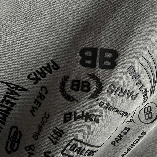 バレンシアガ Balenciaga シリコンプリントウォッシュ&ダメージクルーネック半袖Tシャツ