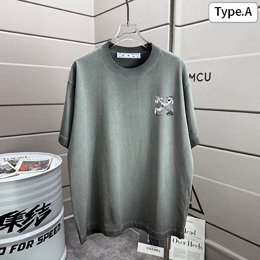 オフホワイトコピー off white ファッショナブルなダメージ320gクルーネック半袖Tシャツ