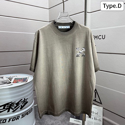 オフホワイトコピー off white ファッショナブルなダメージ320gクルーネック半袖Tシャツ