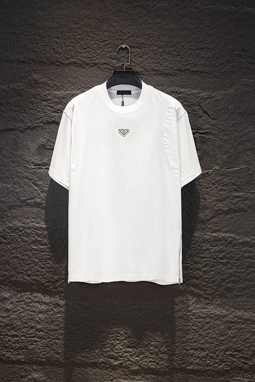 プラダスーパーコピー 新作パッチワークハードウェアジッパー半袖Tシャツ