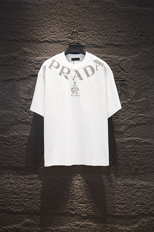 プラダスーパーコピー PRADA 新作フロックプリント半袖Tシャツ