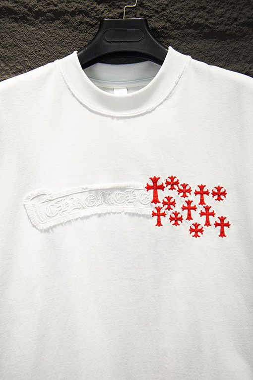 クロムハーツコピー 重工業な刺繍タッセル半袖Tシャツ