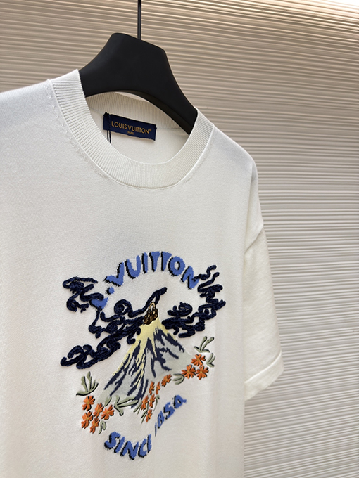 ルイヴィトン Nigo コラボレーション ボルケーノ刺繍ニット半袖Tシャツ