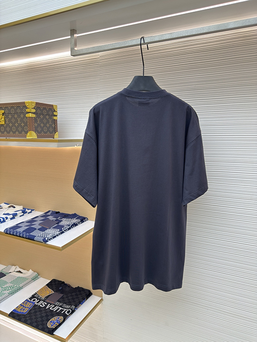 バレンシアガ Balenciaga グレーのサークル刺繍クルーネック半袖Tシャツ