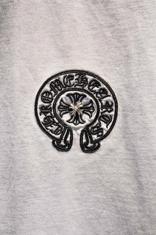 クロムハーツ ヘビーデューティーなリバースカラーパッチワーク刺繍のダメージ半袖Tシャツ