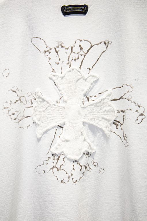 クロムハーツコピー ウォッシュプリントアップリケ刺繍半袖Tシャツ