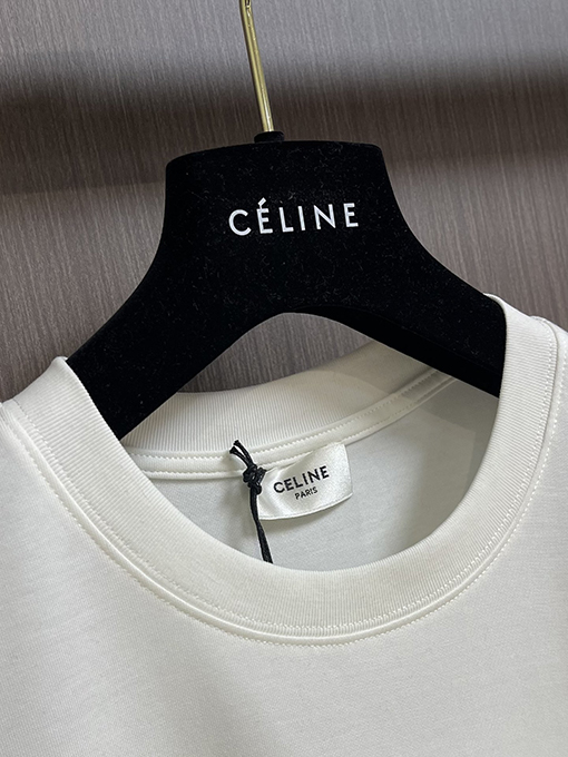セリーヌ CELINE クラシックなロゴプリントクルーネック長袖シャツ