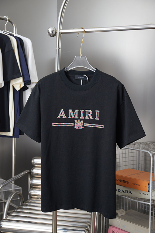 アミリスーパーコピー 新モデル刺繍レターロゴ半袖Tシャツ