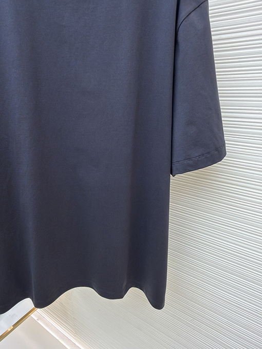 ロエベコピー 無地レーザーエッチング柄クルーネック半袖Tシャツ