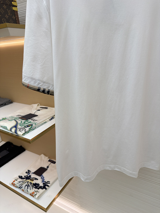 バーバリー チェック柄カラーブロッククルーネック半袖Tシャツ
