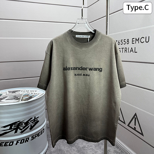 アレキサンダーワン Alexanderwang クラシックなダメージのクルーネック半袖Tシャツ