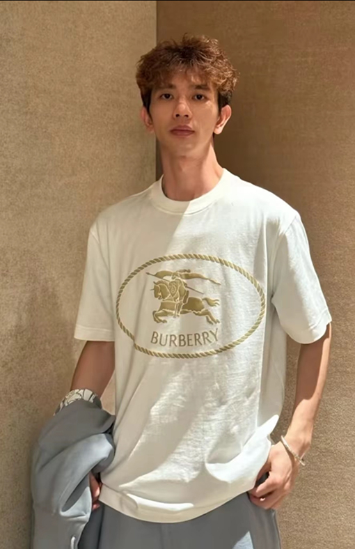 バーバリースーパーコピー ウォーホース ロゴ フォームプリント 半袖Tシャツ