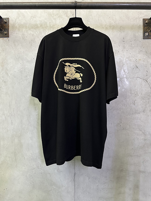バーバリースーパーコピー ウォーホース ロゴ フォームプリント 半袖Tシャツ
