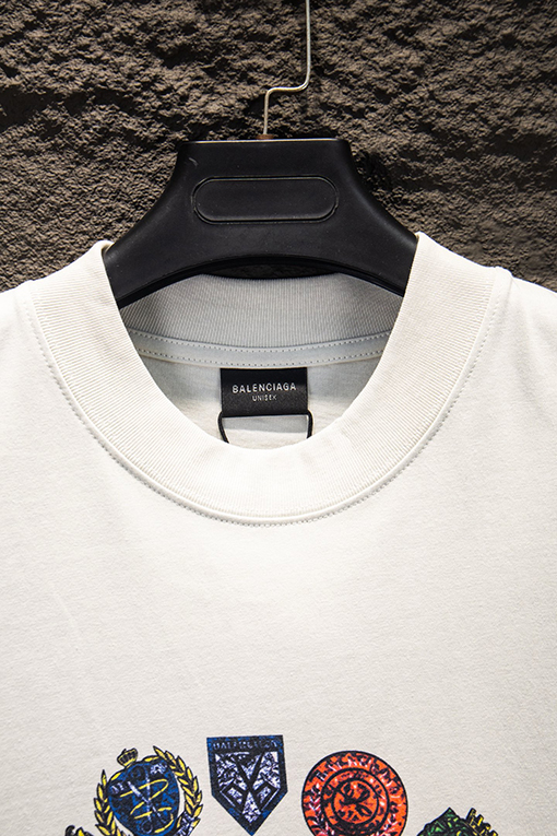 バレンシアガコピー Balenciaga 白インクダイレクトプリント半袖Tシャツ