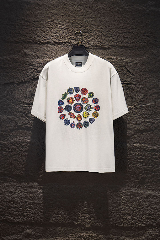 バレンシアガコピー Balenciaga 白インクダイレクトプリント半袖Tシャツ
