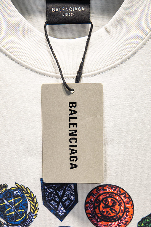 バレンシアガコピー Balenciaga 白インクダイレクトプリント半袖Tシャツ