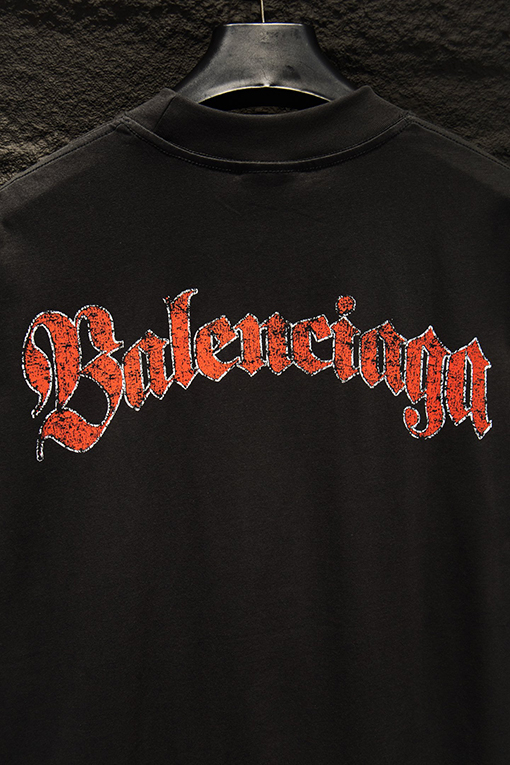 バレンシアガコピー Balenciaga 白インクダイレクトプリント半袖Tシャツ